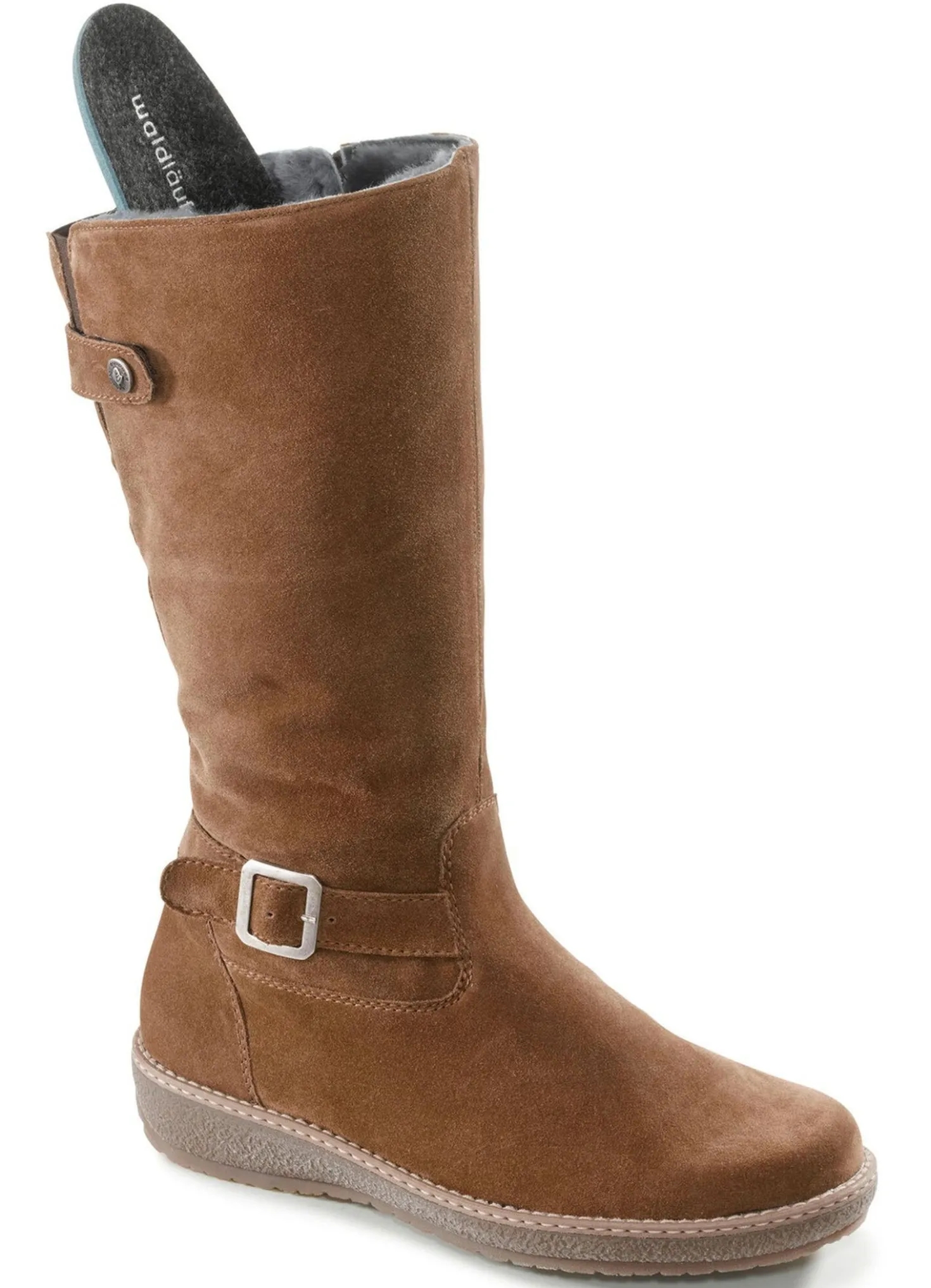 Waldläufer, gefütterte Damen-Stiefel, Winterschuhe, Weite H, mit Lammfell