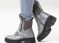 Waldläufer, gefütterte Damen-Stiefeletten, Winterschuhe, Weite H, mit Lammfell