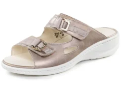 Waldläufer Pantolette mit Metallschmuck mit Glitzersteinchen