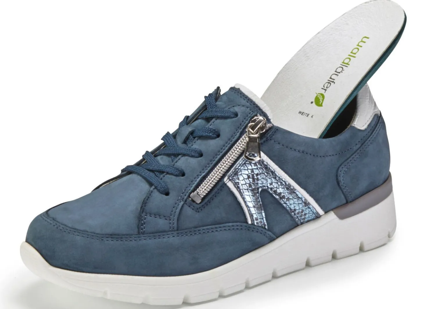 Waldläufer Schnürschuh aus interessantem Materialmix