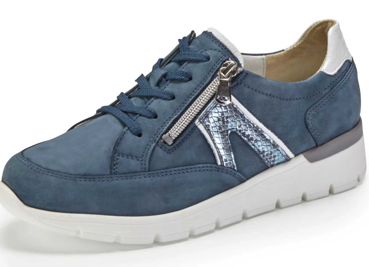 Waldläufer Schnürschuh aus interessantem Materialmix