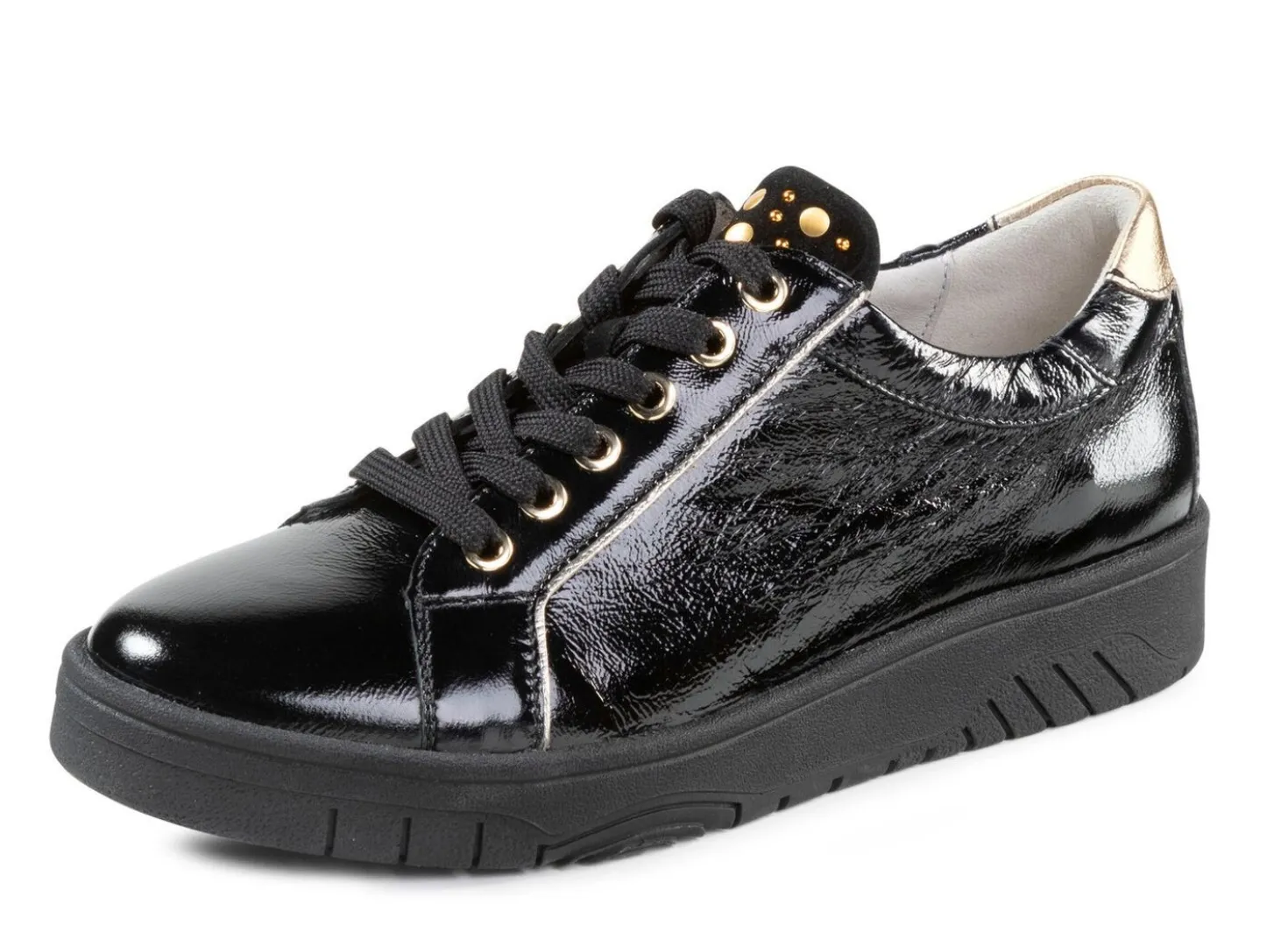 Waldläufer Schnürschuh aus weichem Knautschlackleder