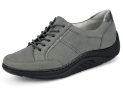 Waldläufer Schnürschuh mit edlen Metallicleder-Einsätzen