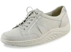 Waldläufer Schnürschuh mit edlen Metallicleder-Einsätzen