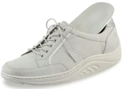 Waldläufer Schnürschuh mit edlen Metallicleder-Einsätzen