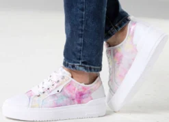 Waldläufer Schnür-Sneaker mit verspieltem Druck