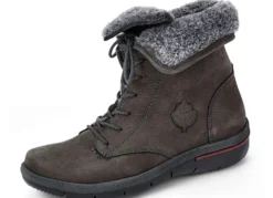 Waldläufer Schnür-Stiefelette mit kuscheligem Webpelzkragen