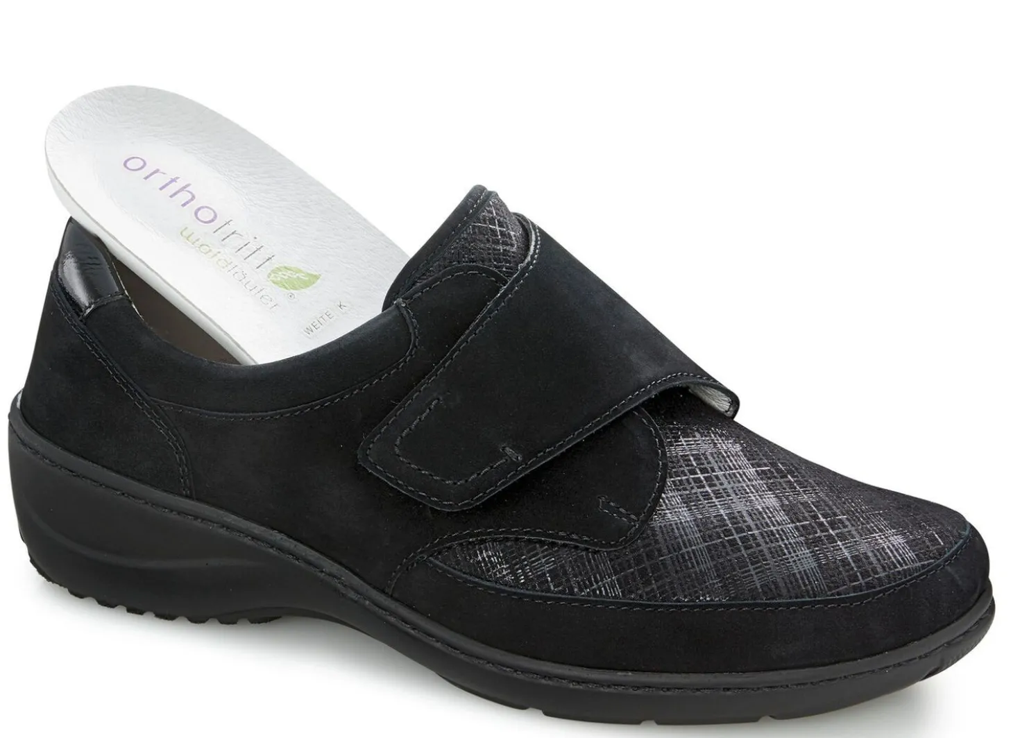 Waldläufer Slipper mit Stretchmaterial im Ballenbereich