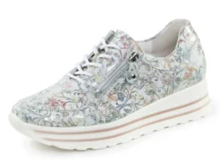 Waldläufer Sneaker aus floral bedrucktem Nubukleder
