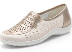 Waldläufer, sommerliche Damen-Slipper, Weite H, mit herausnehmbarem Fußbett