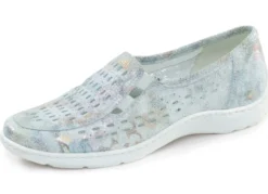 Waldläufer, sommerliche Damen-Slipper, Weite H, mit herausnehmbarem Fußbett
