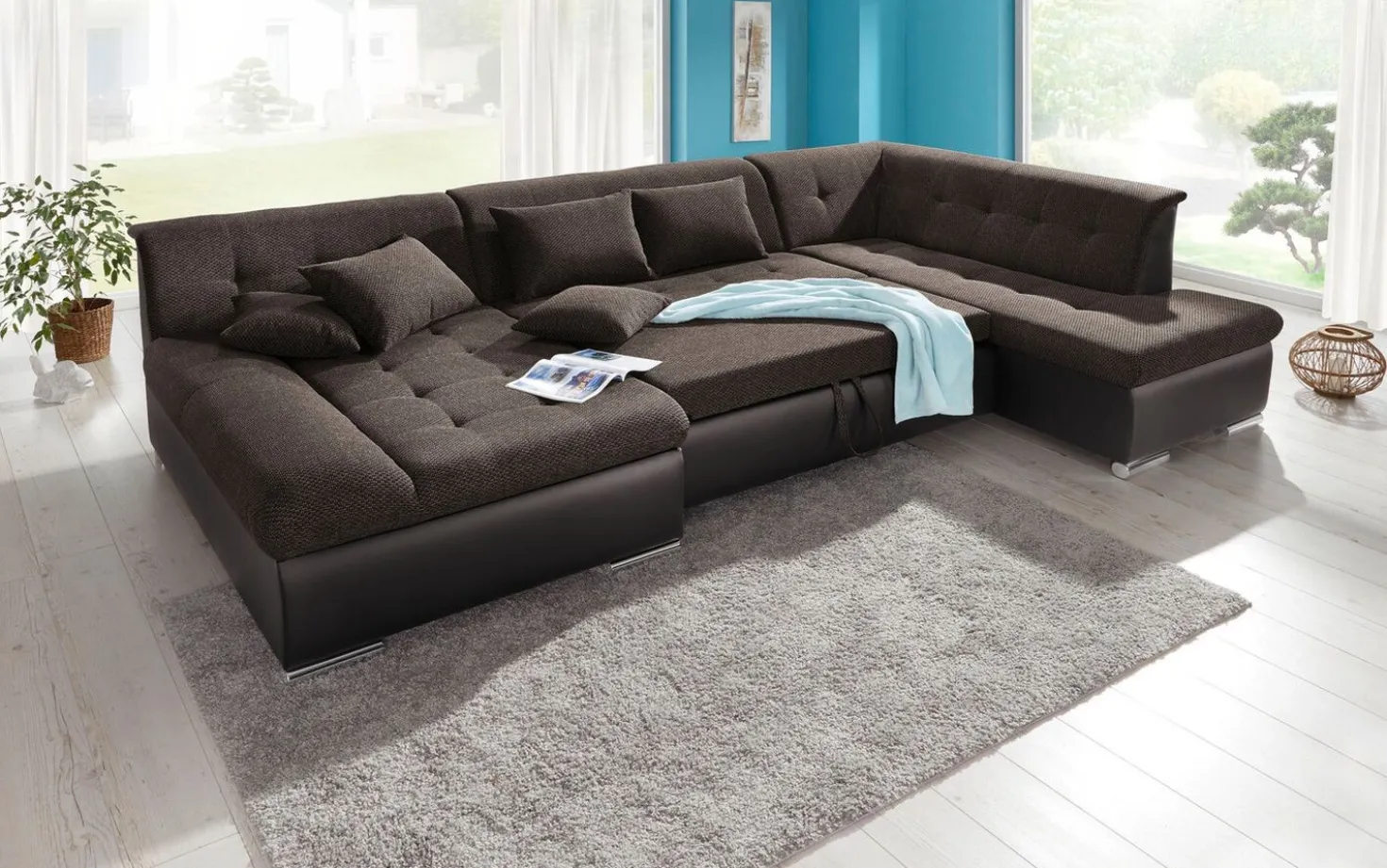 Wohnlandschaft mit Bettfunktion