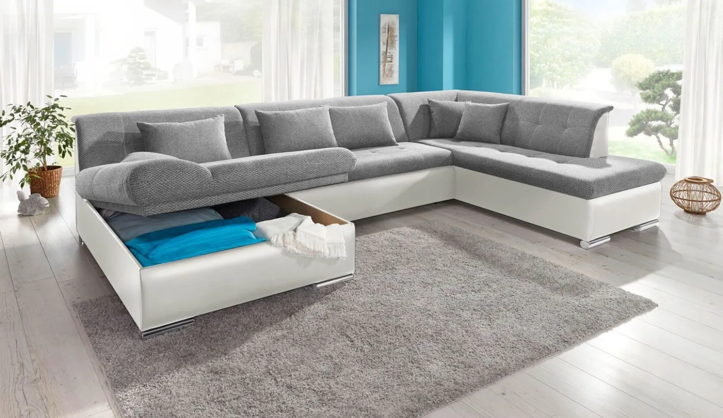 Wohnlandschaft mit Bettfunktion