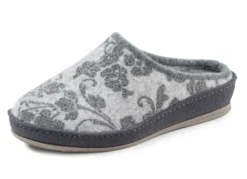 Wollfilz-Pantoffel mit floralem Druck