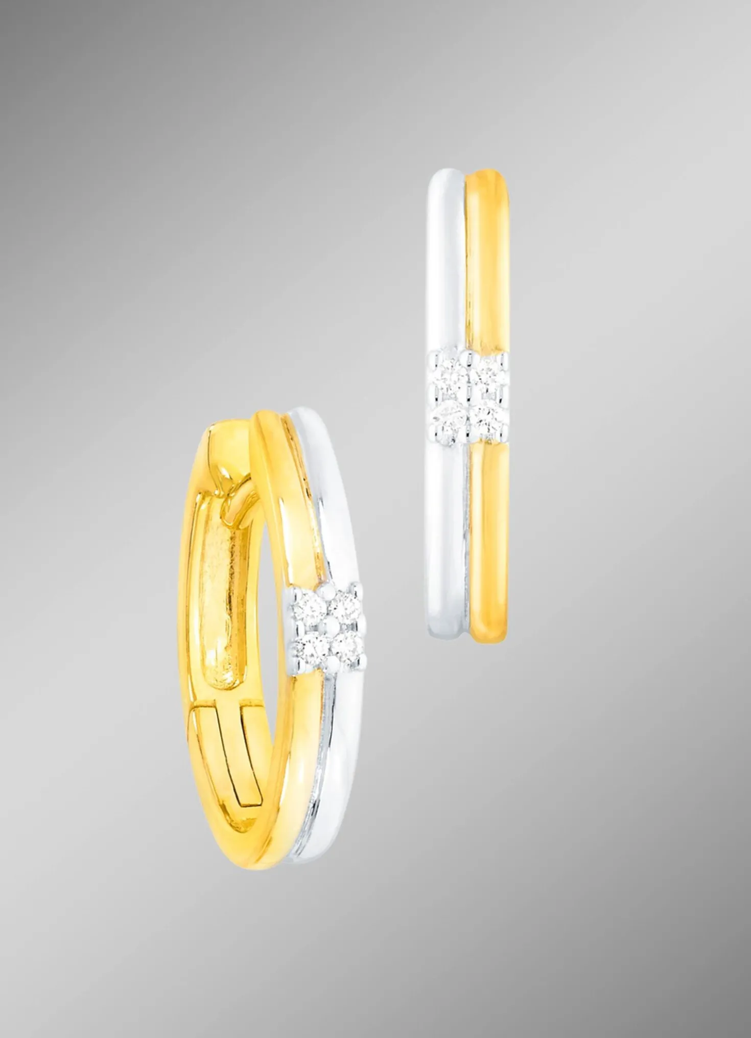 Zeitlose Creolen in Bicolor mit Brillanten
