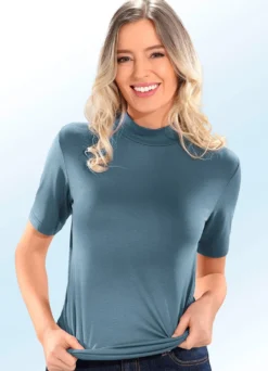 Zweierpack Shirts mit Stehkragen und kurzen Ärmeln