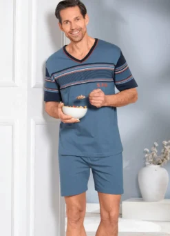 Zweierpack Shortys mit V-Ausschnitt und platziertem Druck